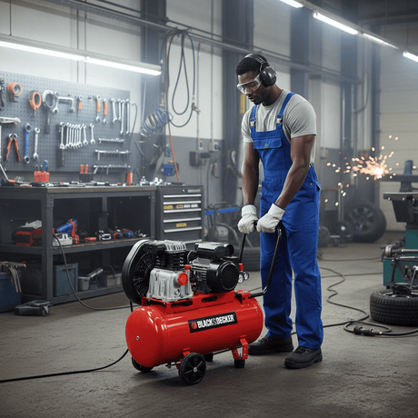 Black & Decker Compressor & Air Tool Accessories Black & Decker 50L Belt-Driven Air Compressor with 2HP Motor, 10 Bar Pressure & 250L/min Air Delivery - CP50/2