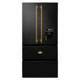 Black Kaiser Empire French door refrigerator on white