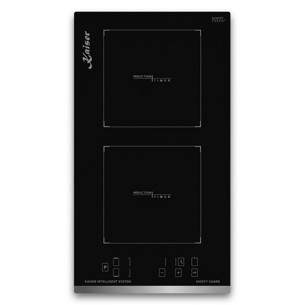 Black Kaiser Grand Chef Domino induction hob on white