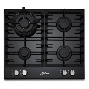 Black Kaiser Grand Chef Turbo 60cm gas hob on white