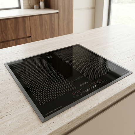 Black Kaiser La Perle induction hob installed in a contemporary kitchen