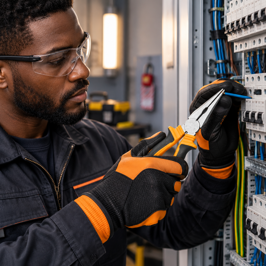 Black professional technician using Coofix long-nose pliers