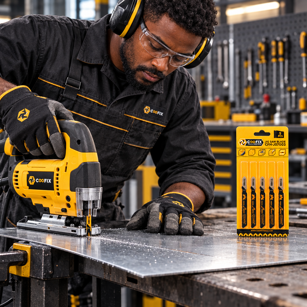 Black professional technician using the Coofix jigsaw blade