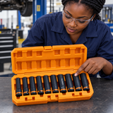 Black technician checking the Coofix deep impact sockets