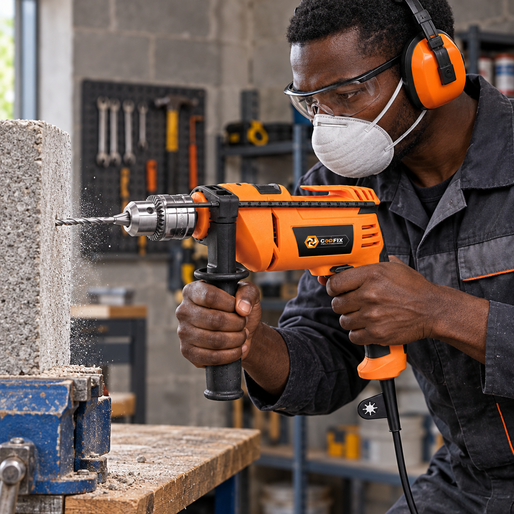 Black technician using the Coofix impact drill
