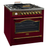 Bordeaux red Kaiser Empire range cooker on white