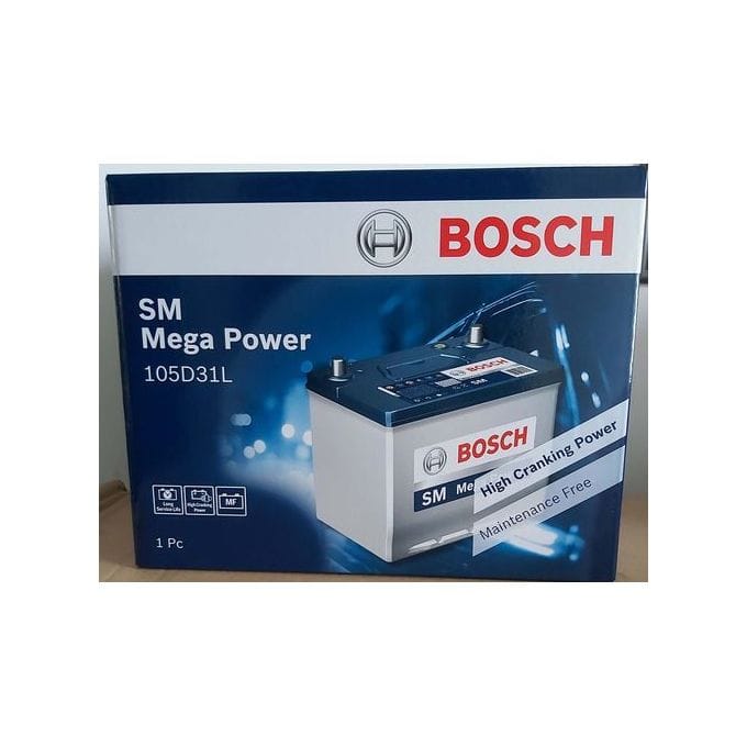 Bosch Automotive Batteries Bosch 17 Plate SM Mega Power Car Battery 90AH - 105D31L