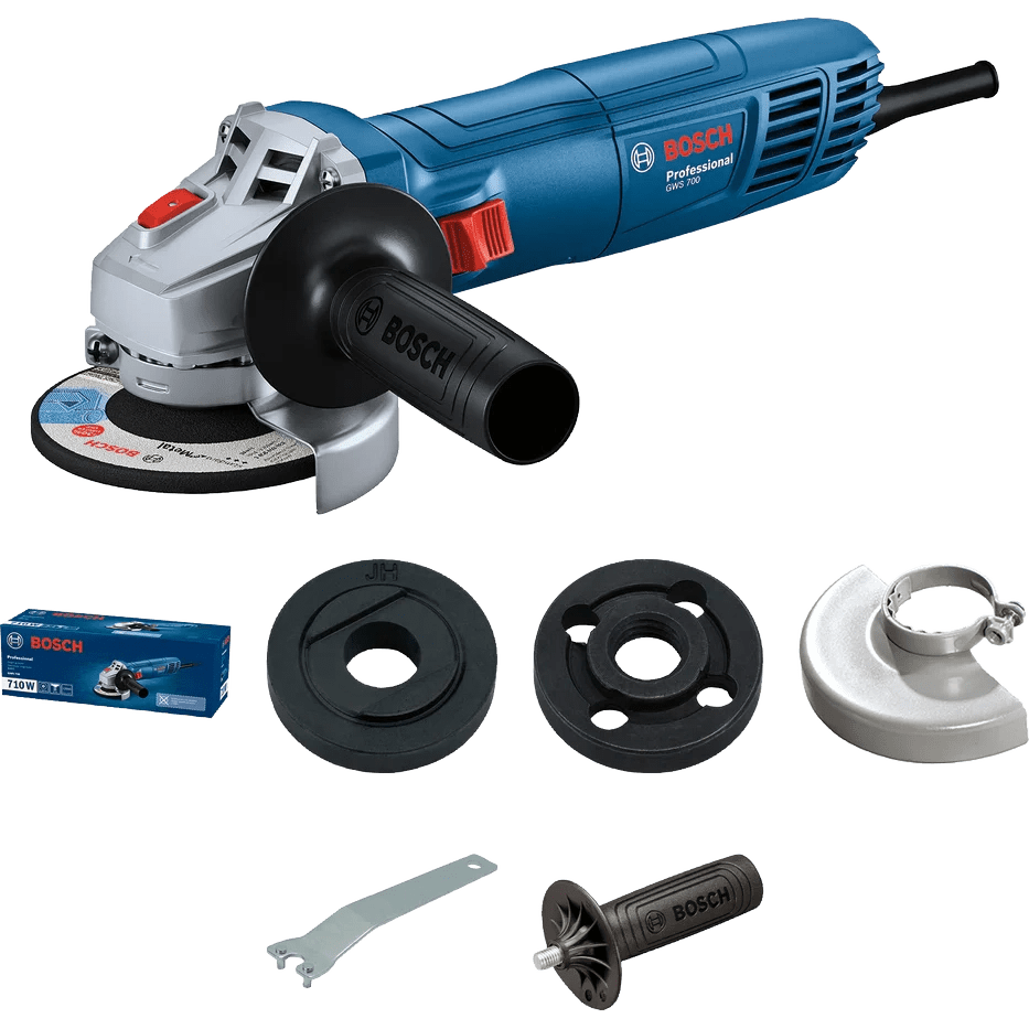 Bosch Grinder Bosch 4.5"/115mm Angle Grinder 710W With 4Pcs Disc & Carbon Brush - GWS 700+4 Discs+CB