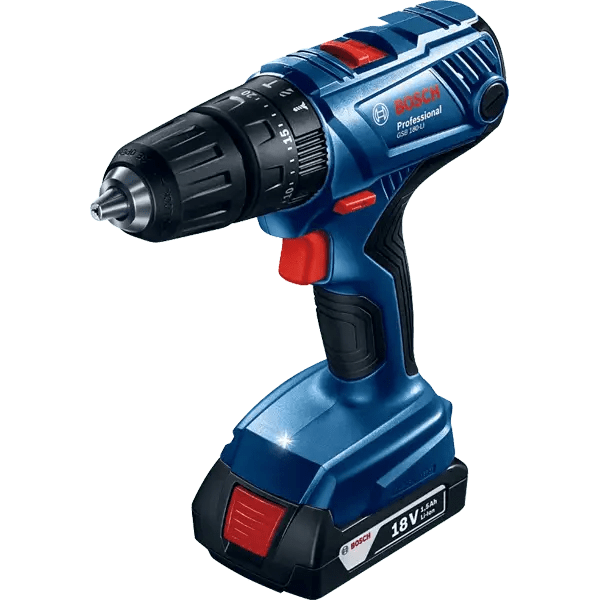 Bosch Drill Bosch Lithium-lon Cordless Impact Drill 18v 2.0Ah With Two Batteries - GSB180-LI