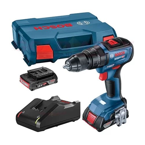 Bosch Drill Bosch Lithium-lon Cordless Impact Drill 18v 2.0Ah With Two Batteries - GSB18V-50