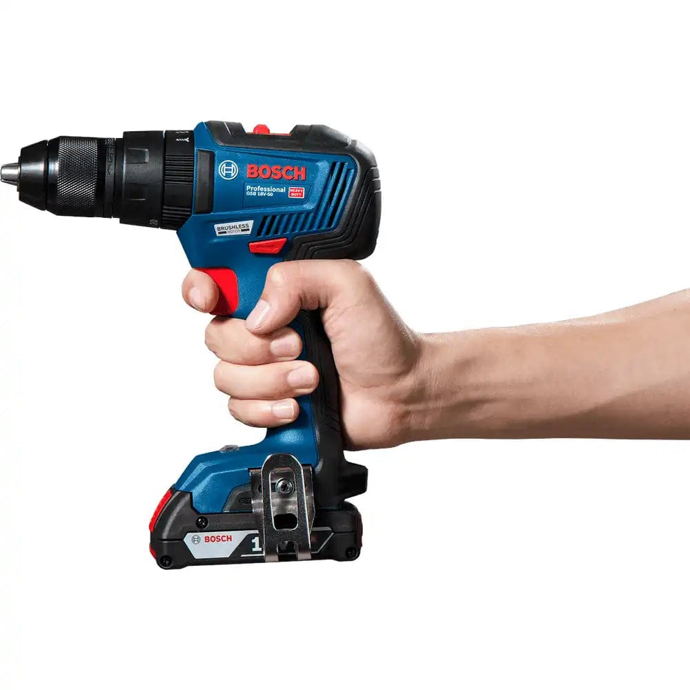 Bosch Drill Bosch Lithium-lon Cordless Impact Drill 18v 5.0Ah With Two Batteries - GSB18V-50