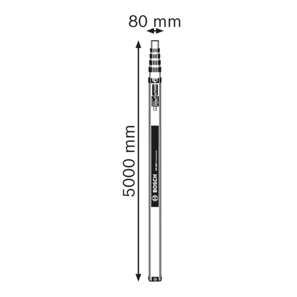 Bosch Level Bosch Professional Aluminum Measuring Rod 5m - 0601094600
