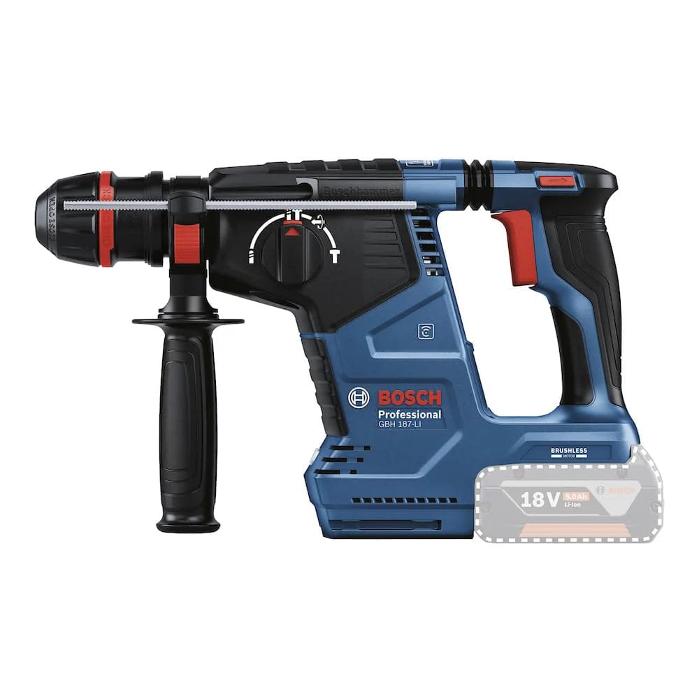 Bosch Drill Bosch SDS-Plus Cordless Rotary Hammer 18V 4.0Ah With Two Batteries  - GBH 187-LI