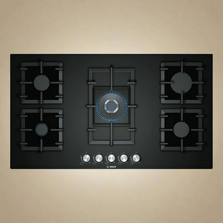 Bosch Home Kitchen Appliances Bosch Tempered Glass Gas Hob 90cm - PPQ9B6090M
