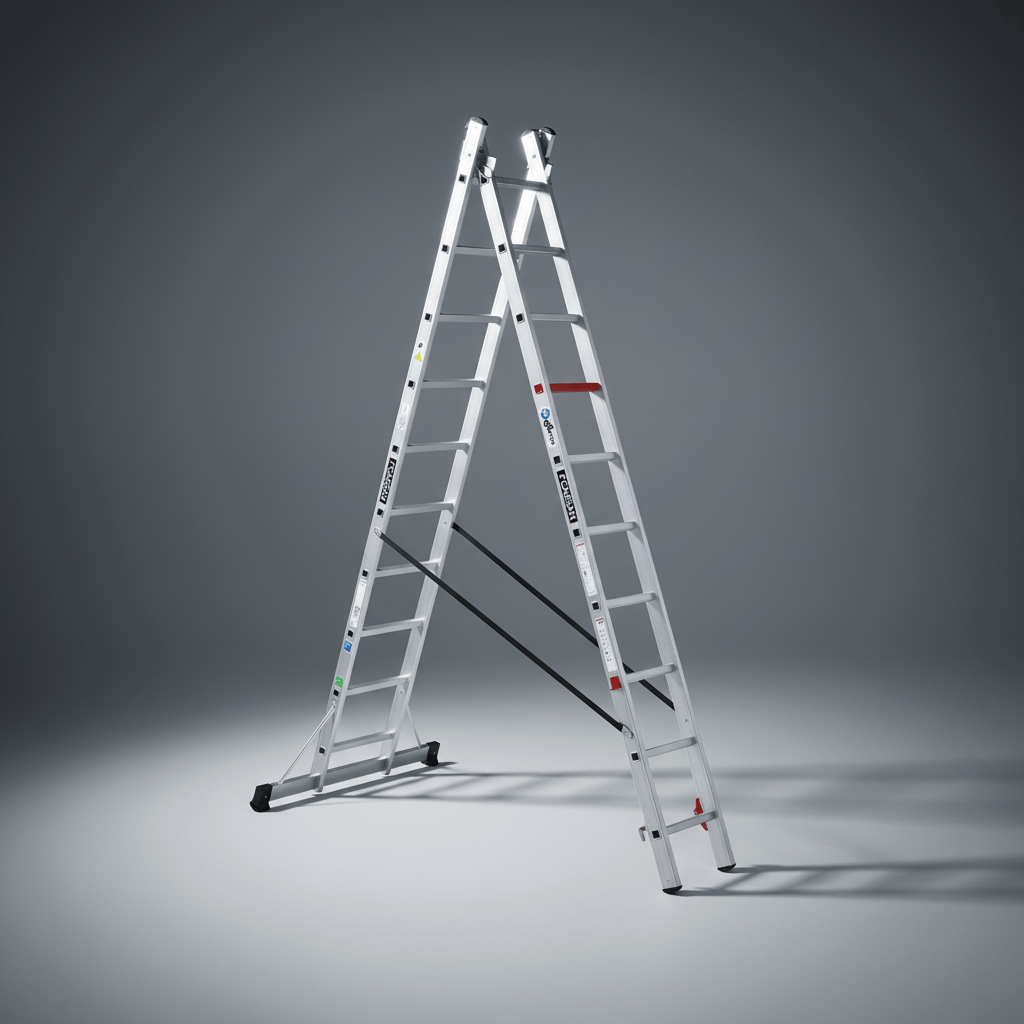 Cagsan Ladder & Access Equipment Cagsan 2-Section Combination Aluminium Ladder for A-Frame & Extension Use | DuoCombi Series