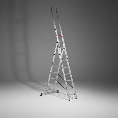 Cagsan Ladder & Access Equipment Cagsan 3-Section Combination Aluminium Ladder for A-Frame & Extension Use | TrioCombi Series