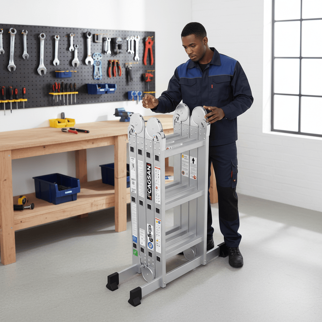 Cagsan Ladder & Access Equipment Cagsan 4-in-1 Multi-Purpose Aluminium Ladder with Platform Position | Quadro Series