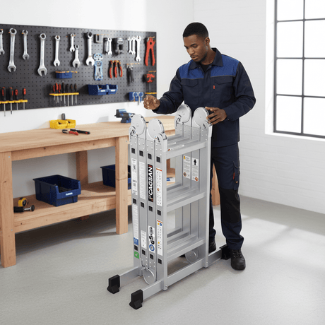 Cagsan Ladder & Access Equipment Cagsan 4-in-1 Multi-Purpose Aluminium Ladder with Platform Position | Quadro Series