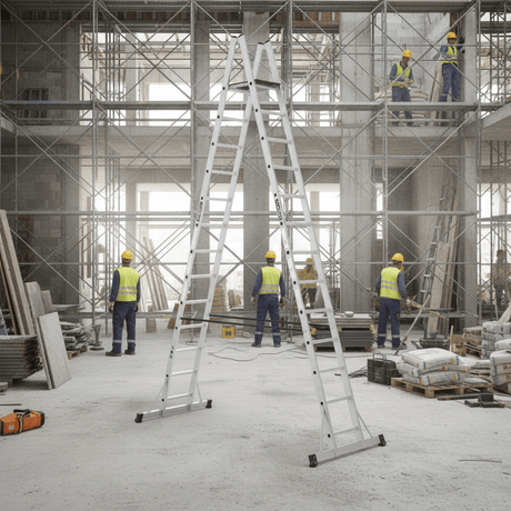 Cagsan Ladder & Access Equipment Cagsan A-Type Aluminium Platform Ladder with Non-Slip Wooden Platform | Plato Series