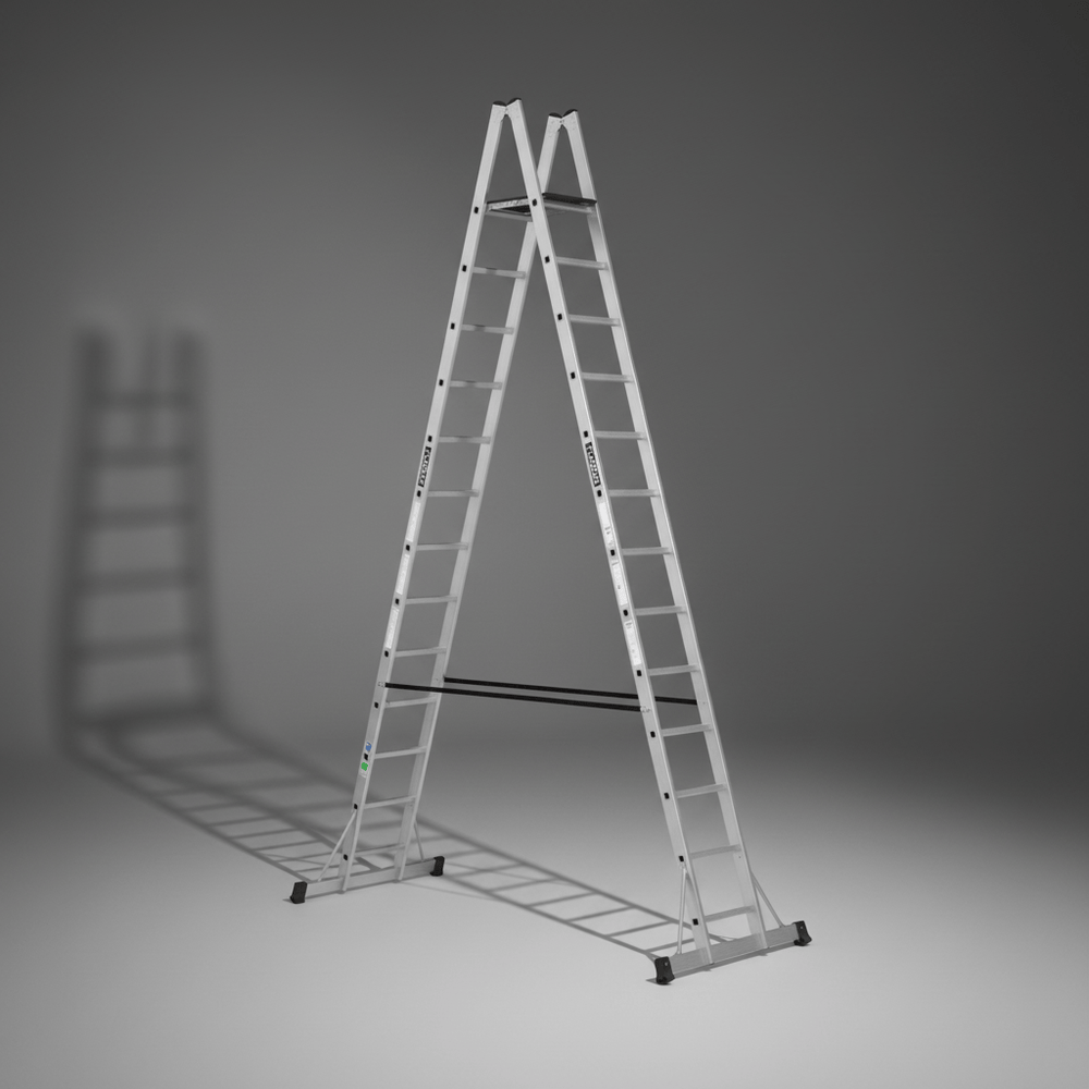 Cagsan Ladder & Access Equipment Cagsan A-Type Aluminium Platform Ladder with Non-Slip Wooden Platform | Plato Series