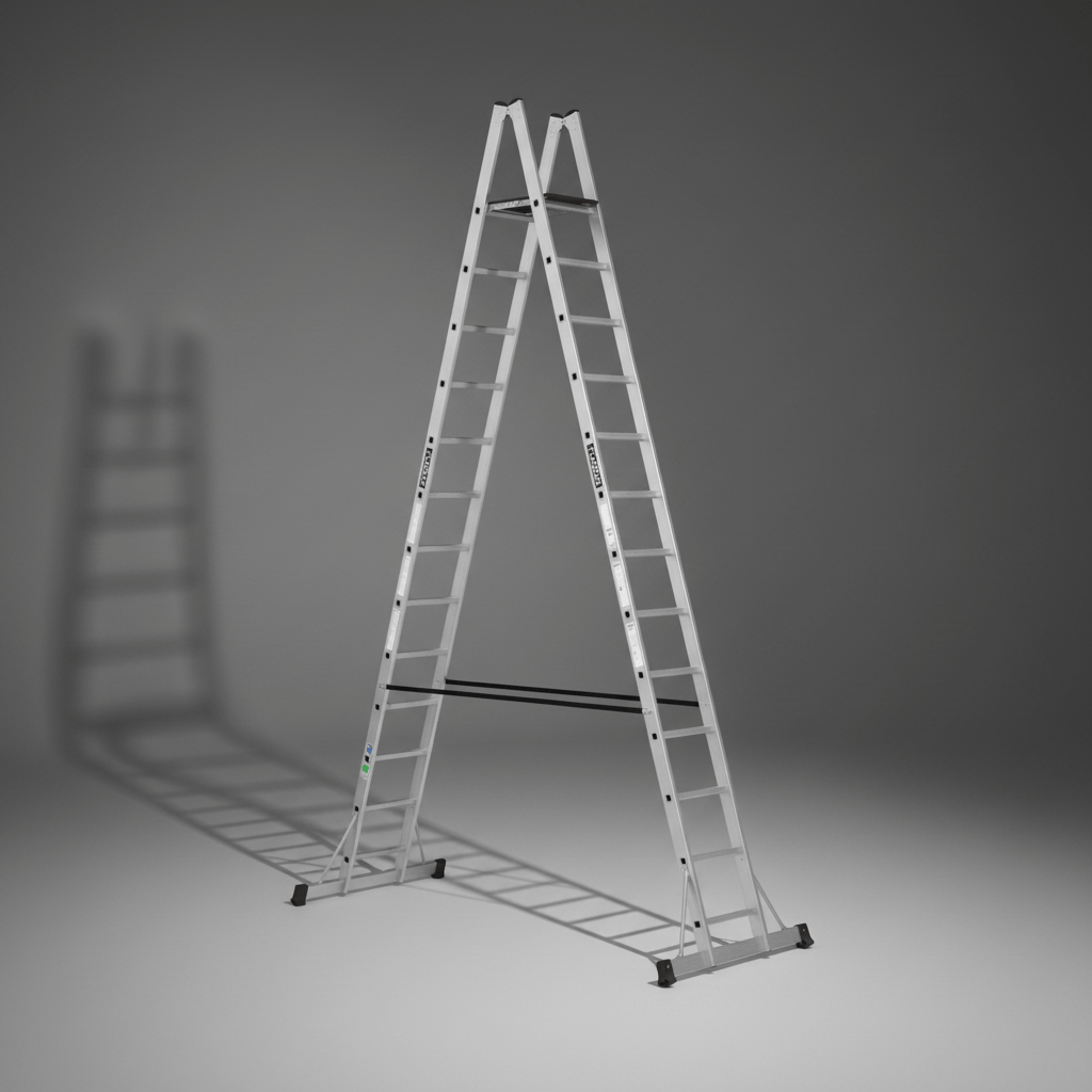 Cagsan Ladder & Access Equipment Cagsan A-Type Aluminium Platform Ladder with Non-Slip Wooden Platform | Plato Series