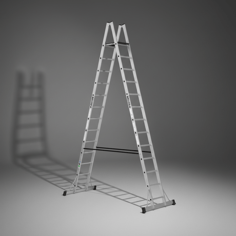 Cagsan Ladder & Access Equipment Cagsan A-Type Aluminium Platform Ladder with Non-Slip Wooden Platform | Plato Series