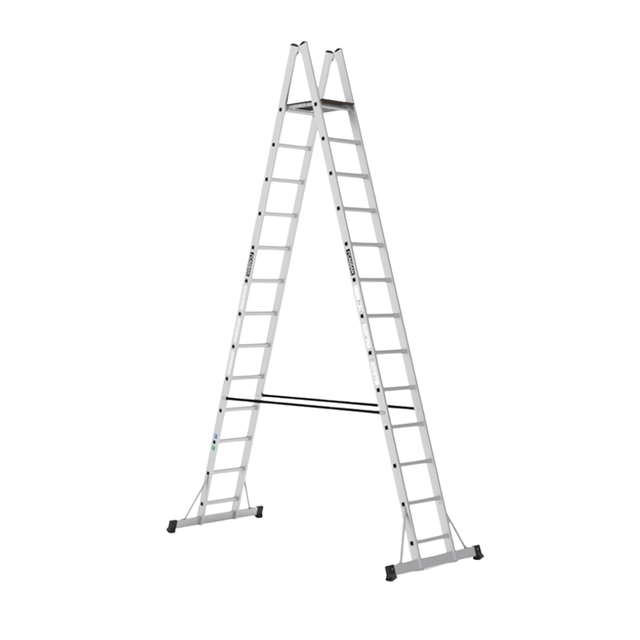 Cagsan Ladder & Access Equipment Cagsan A-Type Aluminium Platform Ladder with Non-Slip Wooden Platform | Plato Series