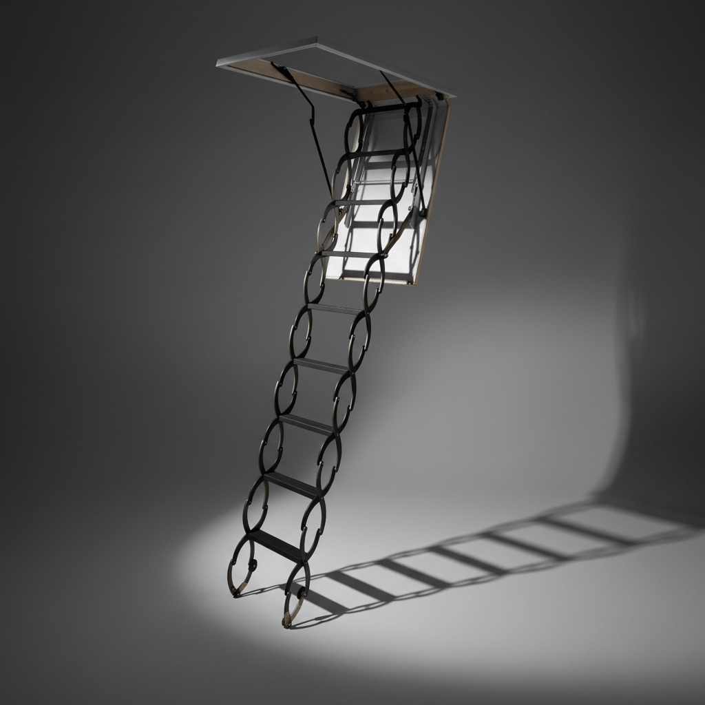Cagsan Ladder & Access Equipment Cagsan Armon 11-Step Steel Scissor Loft Ladder with 70 × 100cm Frame & 2.8m Reach - CM-CM-70X100