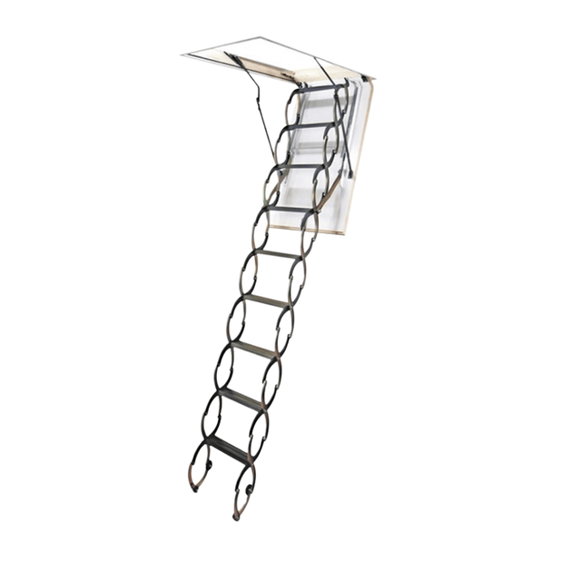 Cagsan Ladder & Access Equipment Cagsan Armon 11-Step Steel Scissor Loft Ladder with 70 × 100cm Frame & 2.8m Reach - CM-CM-70X100