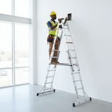Cagsan Ladder & Access Equipment Cagsan Double-Sided Aluminium Ladder with Adjustable Side Sections | Doublex Series