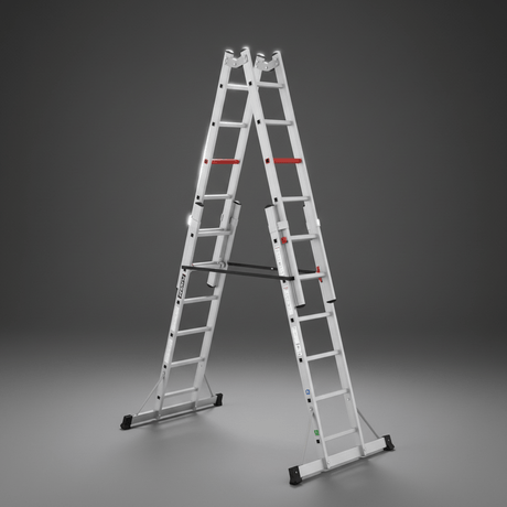 Cagsan Ladder & Access Equipment Cagsan Double-Sided Aluminium Ladder with Adjustable Side Sections | Doublex Series