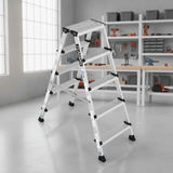 Cagsan Ladder & Access Equipment Cagsan Double-Sided Aluminium Step Ladder with 80mm Anti-Slip Treads | Olimpos Series