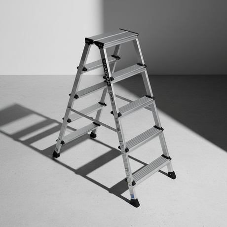 Cagsan Ladder & Access Equipment Cagsan Double-Sided Aluminium Step Ladder with 80mm Anti-Slip Treads | Olimpos Series