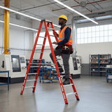 Cagsan Ladder & Access Equipment Cagsan Double-Sided Fibreglass Step Ladder with Wide Rungs | Fibero Series