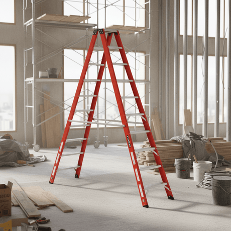Cagsan Ladder & Access Equipment Cagsan Double-Sided Fibreglass Step Ladder with Wide Rungs | Fibero Series