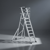 Cagsan Ladder & Access Equipment Cagsan Folding Aluminium Platform Ladder with Guardrails & Wheels | Key-Pro Series
