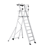 Cagsan Ladder & Access Equipment Cagsan Folding Aluminium Platform Ladder with Guardrails & Wheels | Key-Pro Series