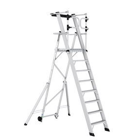 Cagsan Ladder & Access Equipment Cagsan Folding Aluminium Platform Ladder with Guardrails & Wheels | Key-Pro Series