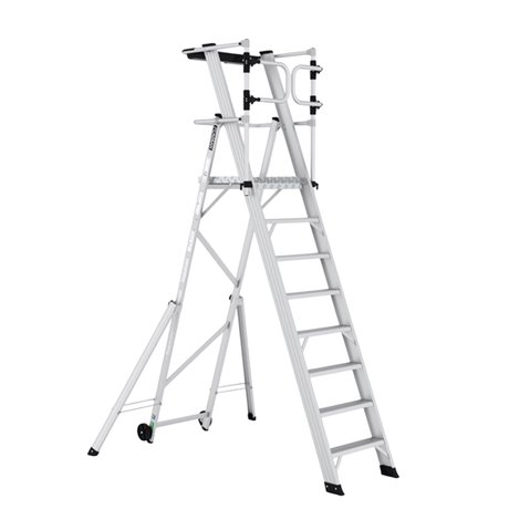 Cagsan Ladder & Access Equipment Cagsan Folding Aluminium Platform Ladder with Guardrails & Wheels | Key-Pro Series