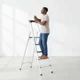 Cagsan Ladder & Access Equipment Cagsan Galvanised Steel Folding Step Ladder with Handrail | Merdiven Series