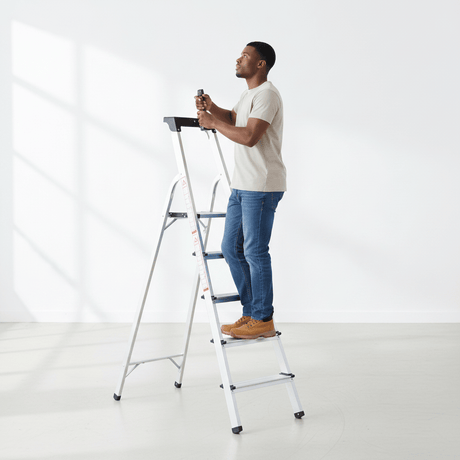 Cagsan Ladder & Access Equipment Cagsan Galvanised Steel Folding Step Ladder with Handrail | Merdiven Series