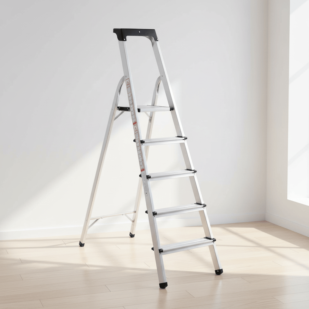 Cagsan Ladder & Access Equipment Cagsan Galvanised Steel Folding Step Ladder with Handrail | Merdiven Series