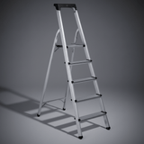 Cagsan Ladder & Access Equipment Cagsan Galvanised Steel Folding Step Ladder with Handrail | Merdiven Series