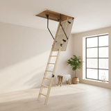 Cagsan Ladder & Access Equipment Cagsan Legna 11-Step Folding Wooden Loft Ladder with 70 × 110cm Frame & 2.8m Reach - CM-CM01-70X110B