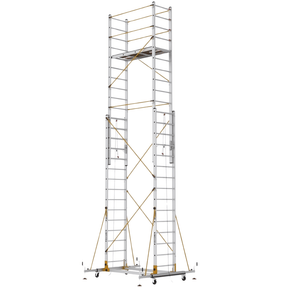 Cagsan Ladder & Access Equipment Cagsan Mobile Aluminium Scaffold with Rope-Pulley Height Adjustment | TeleSafe XL Series