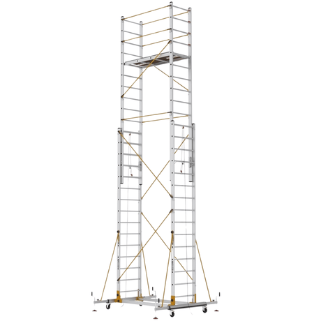 Cagsan Ladder & Access Equipment Cagsan Mobile Aluminium Scaffold with Rope-Pulley Height Adjustment | TeleSafe XL Series