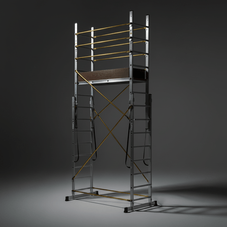 Cagsan Ladder & Access Equipment Cagsan PolySafe 2 × 8 Multi-Purpose Aluminium Scaffold Ladder with Adjustable Platform - CM-PL003