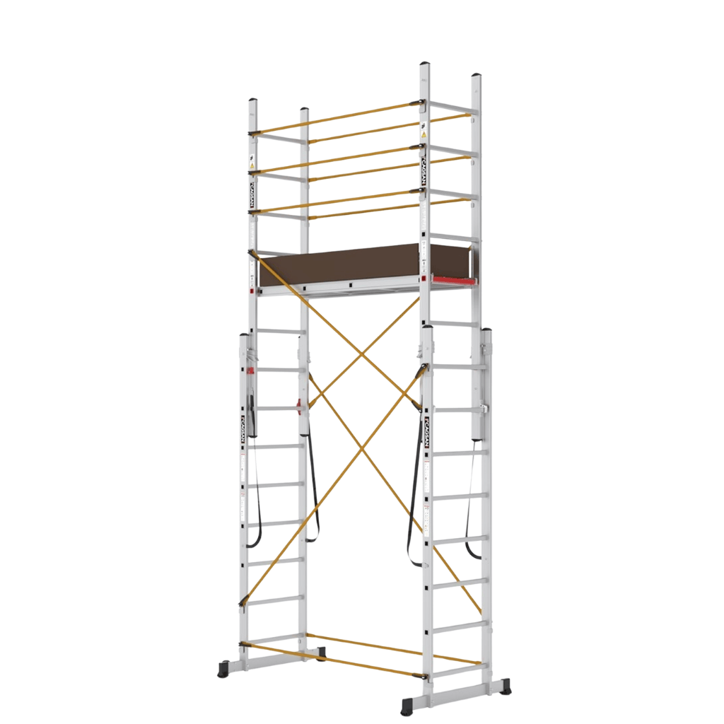 Cagsan Ladder & Access Equipment Cagsan PolySafe 2 × 8 Multi-Purpose Aluminium Scaffold Ladder with Adjustable Platform - CM-PL003