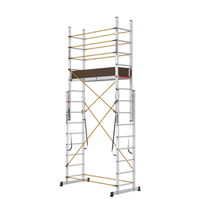 Cagsan Ladder & Access Equipment Cagsan PolySafe 2 × 8 Multi-Purpose Aluminium Scaffold Ladder with Adjustable Platform - CM-PL003