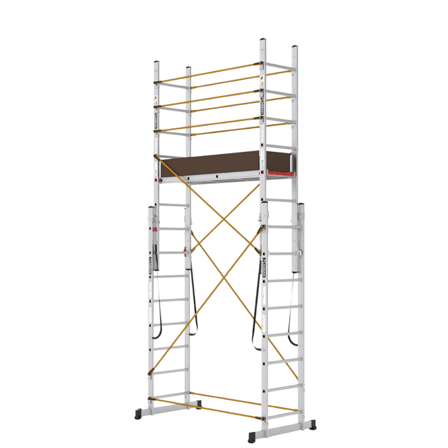 Cagsan Ladder & Access Equipment Cagsan PolySafe 2 × 8 Multi-Purpose Aluminium Scaffold Ladder with Adjustable Platform - CM-PL003